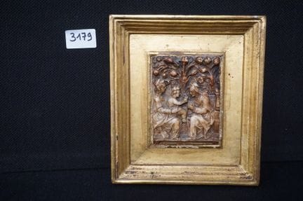 Precioso bajorrelieve de alabastro de Malinas del 