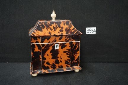 hübsches TEA CADDY - mit 2 Fächern - H: 20 cm L: 1