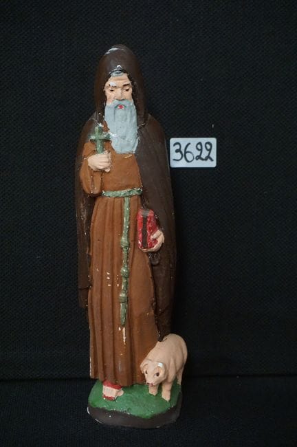 Polychrome religious plaster statue - "Saint Antho