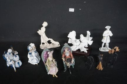 assorted sculptures—in bisque, metal, etc.—up to 2