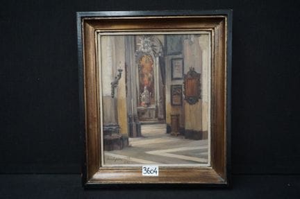 LIONEL POUPAERT (1900–1989) — "Church Interior" — 