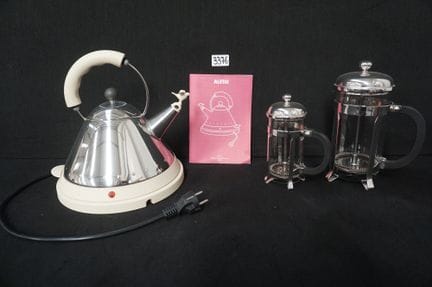 ALESSI – elektrischer Wasserkocher + 2 Kaffeekanne