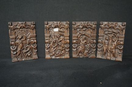 conjunto de 4 hermosos bajorrelieves religiosos de