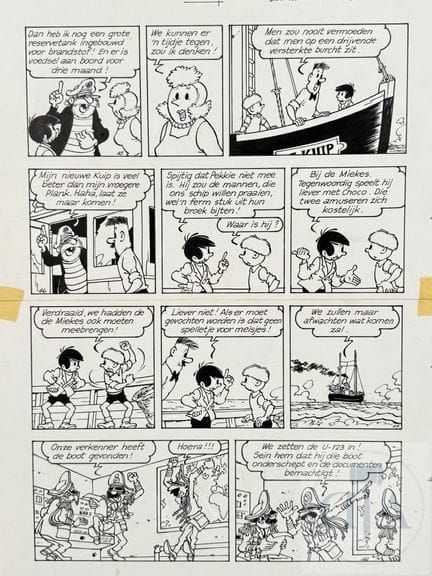 Jef Nys / Jommeke.  Planche originale n°14 de l'al