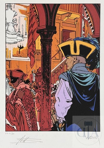 Francq / Largo Winch.  Sérigraphie de l'album Veni
