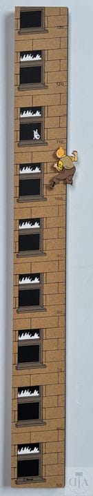 Hergé/Tintin.  Toise pour mesure en bois avec Tint