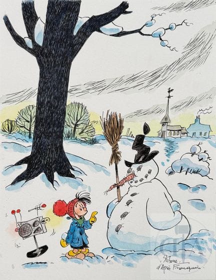 Stibane / Noël et L’éalaoin.  Dessin original de q