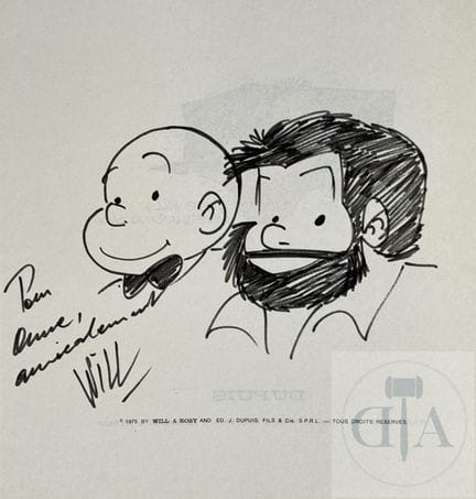 Will / Tif et Tondu.  Dessin original réalisé dans