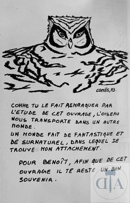 Comes / La Bellette.  Dessin original avec longue 
