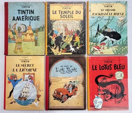 Hergé / Tintin.  Collection de 11 albums en états 