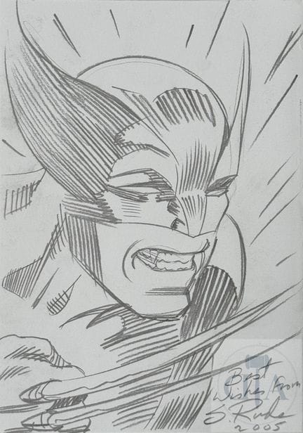 Steve Rude / Wolverine.  Dessin original illustran