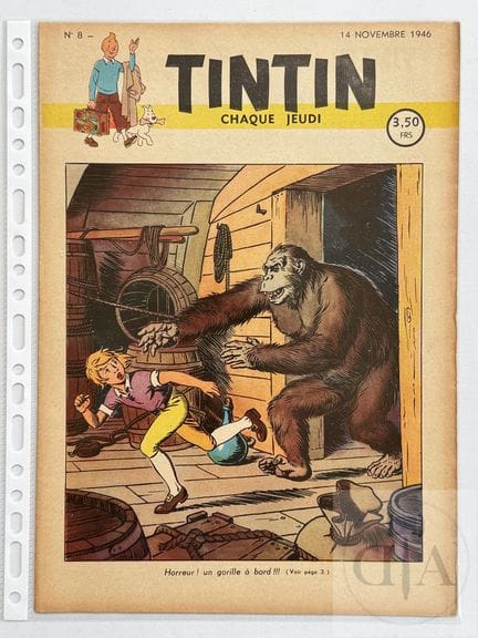 Hergé / Journal Tintin.  Fascicule n°8 de 1946 en 