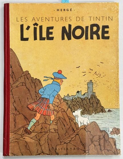 Hergé / Tintin.  Album T7 "L'île noire" EO couleur