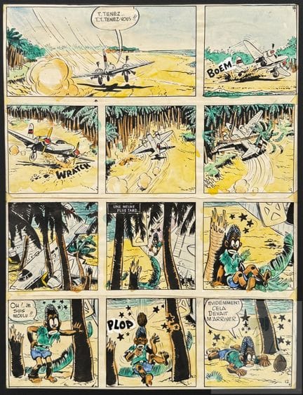 Jijé / Blondin et Cirage.  Planche originale n°12 
