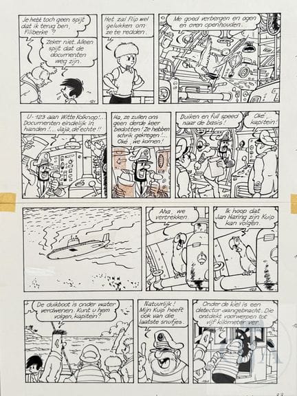 Jef Nys / Jommeke.  Planche originale n°33 de l'al