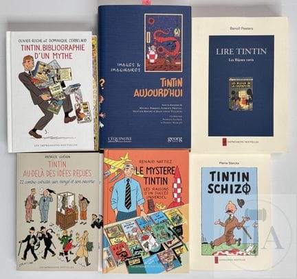 Collection de 6 livres sur l'œuvre d'Hergé provena