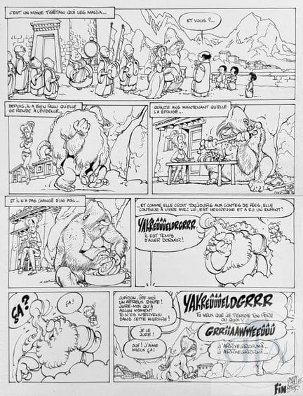 Malik / Cupidon.  Planche originale de fin d'un ré