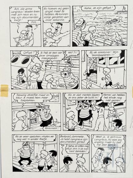 Jef Nys / Jommeke.  Planche originale n°18 de l'al
