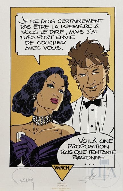 Francq / Largo Winch.  Sérigraphie éditée en 1994 