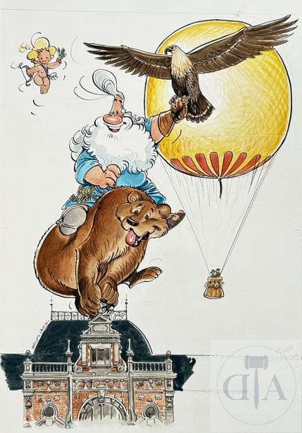 Malik / Cupidon.  Dessin orignal réalisé pour l'af
