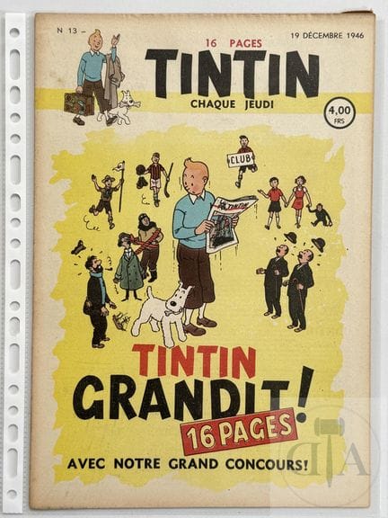 Hergé / Journal Tintin.  Fascicule n°13 de 1946 en