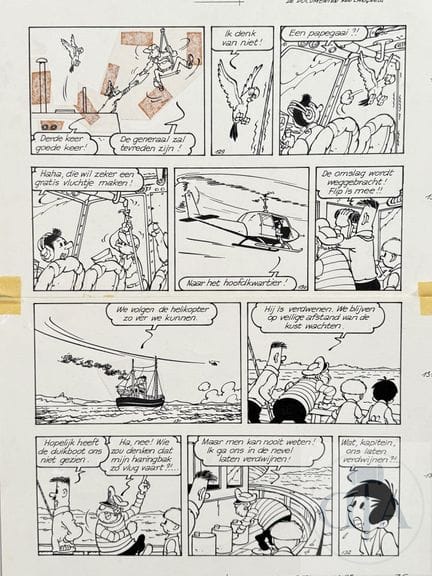 Jef Nys / Jommeke.  Planche originale n°35 de l'al