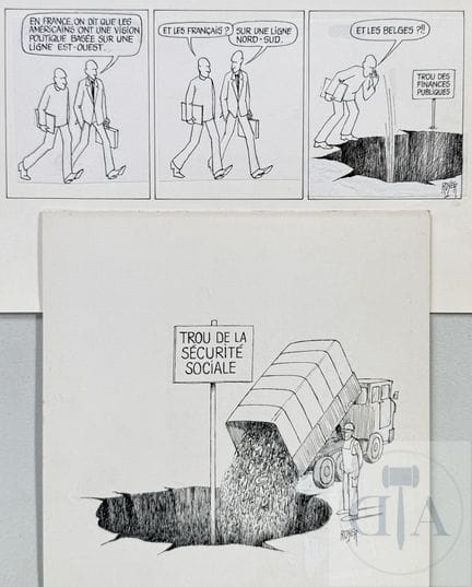 Royer / Dessin/strip original humoristique sur le 