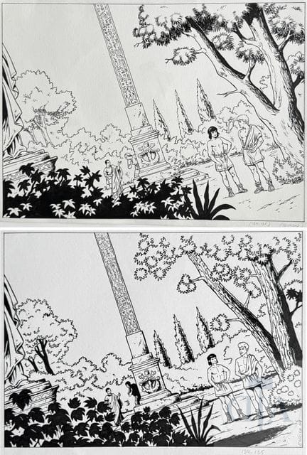 Enrico et Simon / J Martin / Alix.  Planche origin