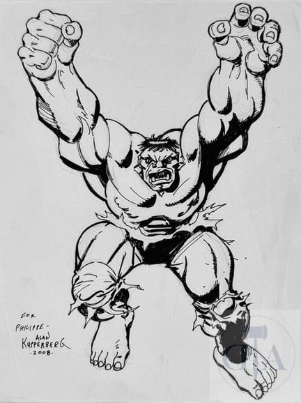 Kupperberg / The Hulk.  Dessin original réalisé à 