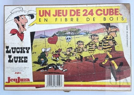 Morris / Lucky Luke.  Jeu de cubes/puzzle en bois 