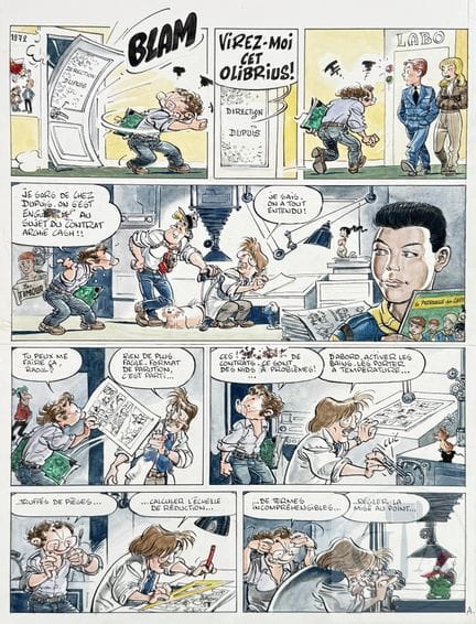 Malik / Cauvin / Planche originale ou l'auteur se 