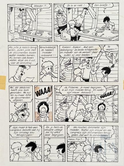 Jef Nys / Jommeke.  Planche originale n°30 de l'al