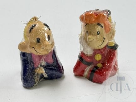 Spirou et Fatasio / Paire de bougies éditée vers 1