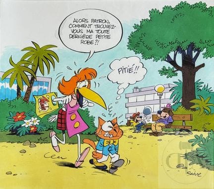 Saive / Chaminou.  Illustration originale amusante