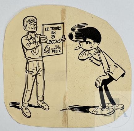 Attanasio / Reding.  Dessin orignal illustrant la 