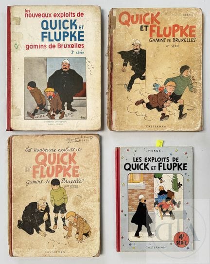 Hergé / Quick et Flupke.  Collection de 4 albums e