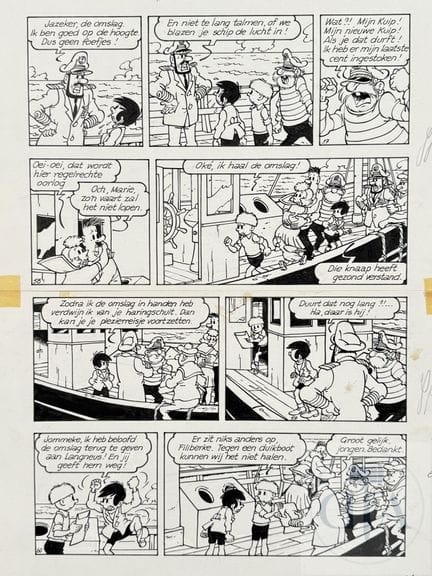 Jef Nys / Jommeke.  Planche originale n°17 de l'al