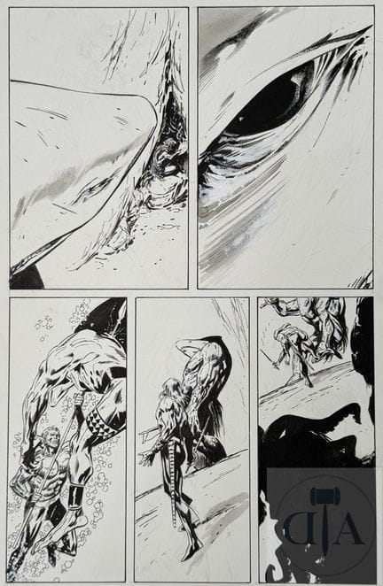 Guice/Aquaman: Sword of Atlantis.  Planche origina