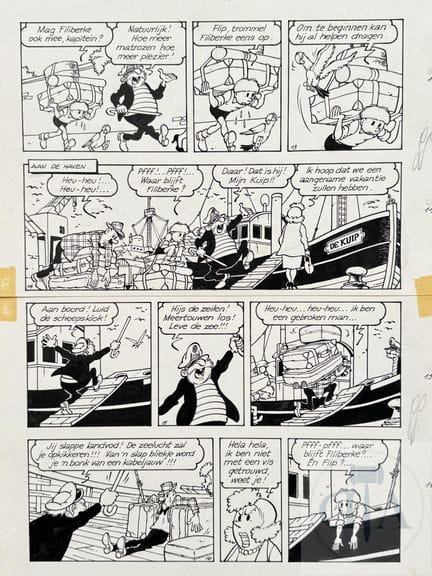 Jef Nys / Jommeke.  Planche originale n°6 de l'alb