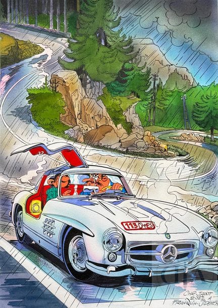 Jacot / Gaston Lagaffe. Dessin original illustrant