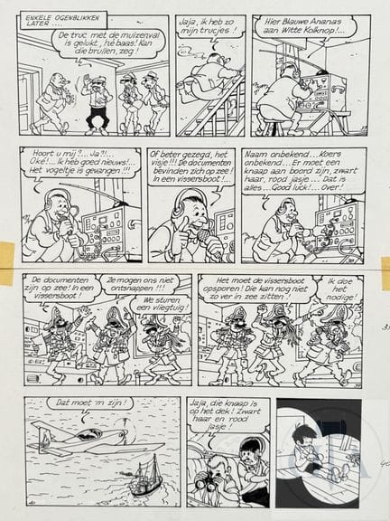 Jef Nys / Jommeke.  Planche originale n°12 de l'al