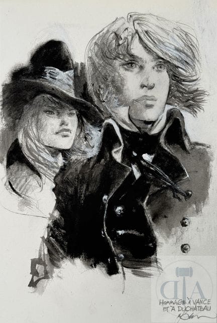 Follet / Bruce J Hawker.  Dessin original hommage 