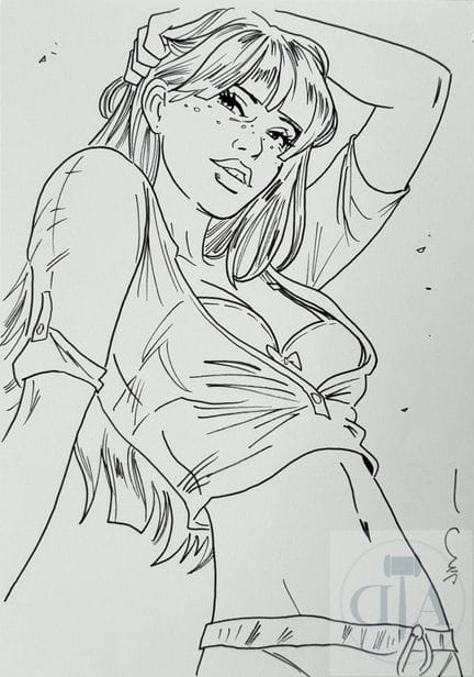 Jim / Une nuit à Rome.  Dessin original illustrant