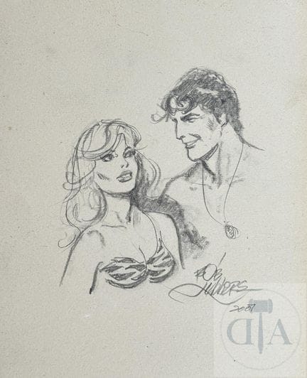 Lubbers / Tarzan.  Dessin original réalisé dans l'