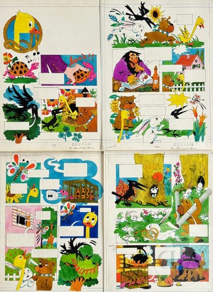 Gédéon journal / Ensemble de 8 planches originales