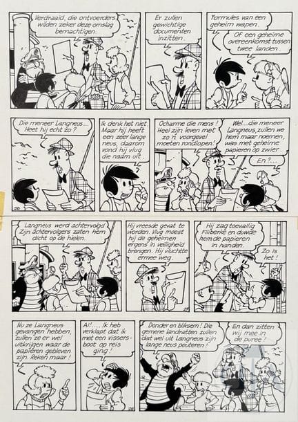 Jef Nys / Jommeke.  Planche originale n°9 de l'alb