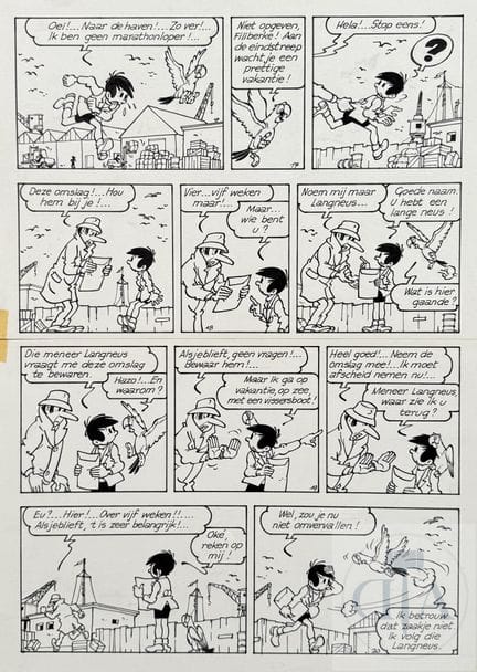 Jef Nys / Jommeke.  Planche originale n°7 de l'alb