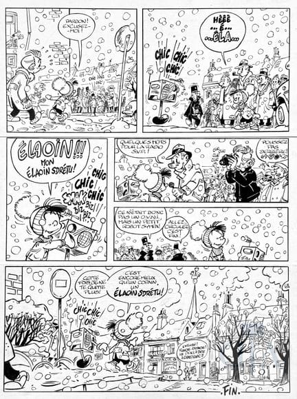 Stibane et Franquin / Noël et L’éalaoin. Planche o