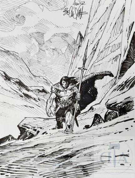 Bec / Thorgal Saga.  Dessin original qui illustre 
