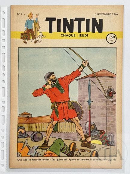 Hergé / Journal Tintin.  Fascicule n°7 de 1946 en 